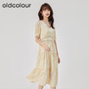 oldcolour2023夏新款法式茶歇收腰显瘦泡泡袖碎花连衣裙O25101343 商品缩略图2