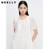 NEELLY纳俪商场同款夏季白色圆领连衣裙女中长款宽松天丝娃娃裙N23053Y01177 商品缩略图2