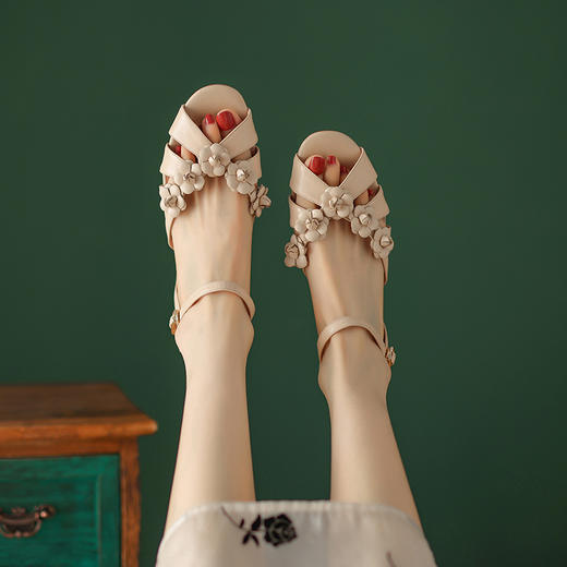 时尚减龄，花朵鱼嘴凉鞋BE-b7063 商品图11