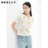 NEELLY纳俪商场同款夏季趣味菠萝刺绣针织衫女短袖镂空套头衫上衣N23053A01167 商品缩略图2