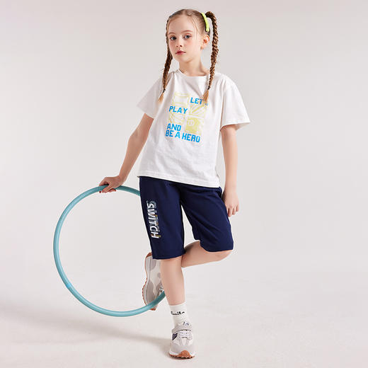 【多美乐】【超吸湿排汗 速干】龙之涵 吸湿排汗字母印七分短裤 中大童运动七分裤 婴幼儿A类标准 商品图11