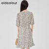 oldcolour2023夏季新款法式气质V领高腰显瘦碎花连衣裙O24102206 商品缩略图4
