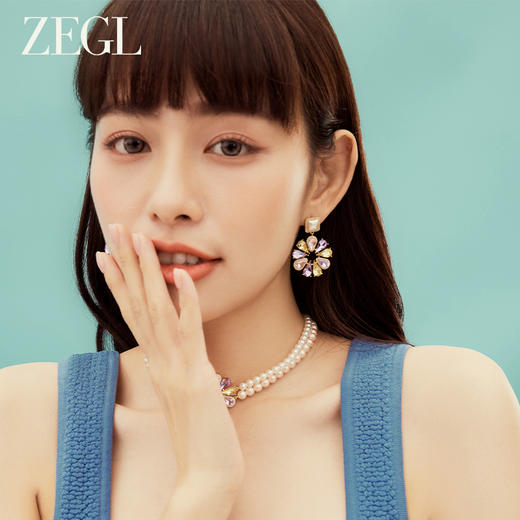 ZEGL设计师秘密花园系列花朵双层项链女轻奢高级感珍珠锁骨链颈链 商品图3