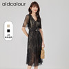 oldcolour夏季新款V领复古气质蕾丝收腰显瘦A字连衣裙O25101249 商品缩略图1