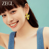 ZEGL设计师秘密花园系列黄色花朵耳环女小众设计感高级耳钉耳饰品 商品缩略图2