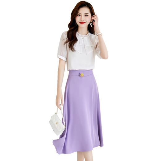 洋气减龄，复古立领衬衣百搭显瘦时尚A字摆半身裙套装HR-SSQJRA638-69 商品图10
