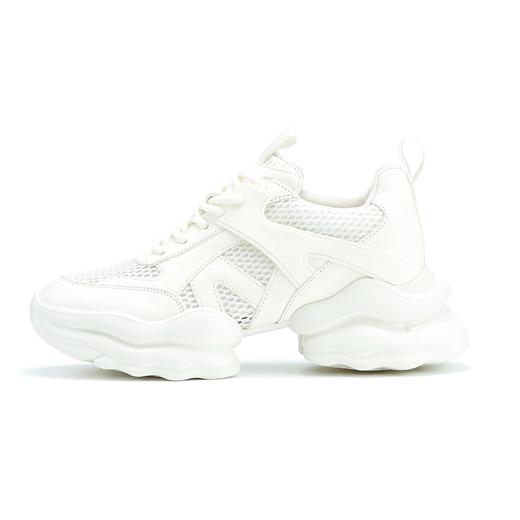 westory真皮厚底增高网面老爹鞋女款2023秋季新款高级感圆头老爹鞋S23AM56391 商品图6