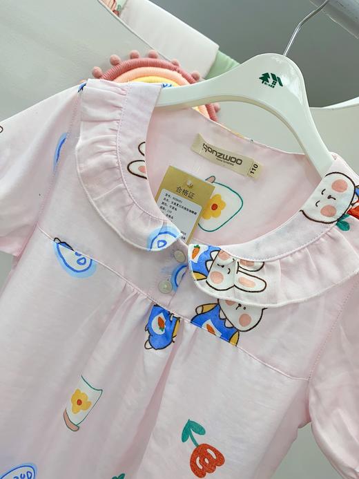 【断码清仓】女童夏日风情短袖睡裙100%全棉双层纱布婴儿棉纱越洗越软【孤品/瑕疵品/样品/清仓秒杀专拍链接 不支持退换 】 商品图6
