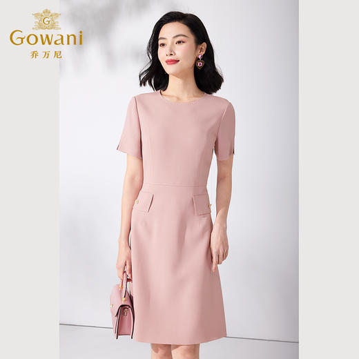 乔万尼夏连衣裙简约职场气质显瘦ET2E217 商品图1