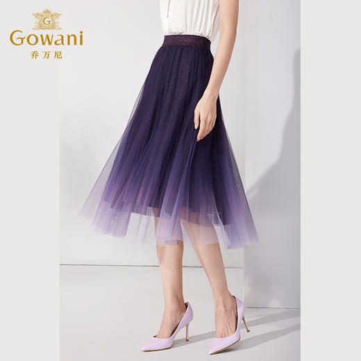 乔万尼夏新品半身裙渐变设计感百褶裙优雅ET2D287 商品图1