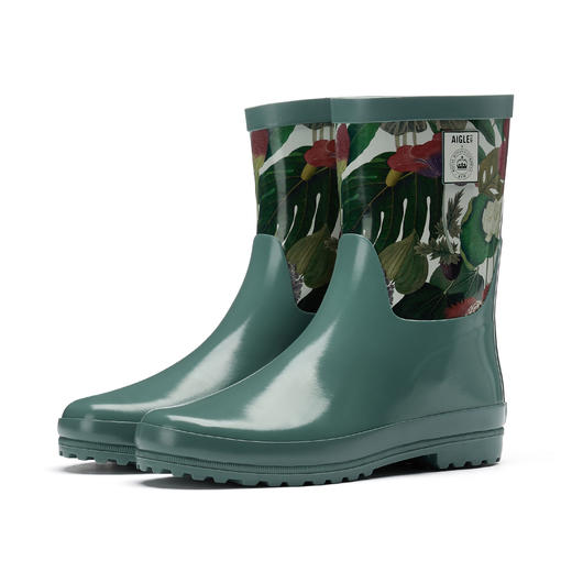艾高 中帮胶靴女  NB223-F 花园印花.【鞋底有膜，试穿小心】 商品图0