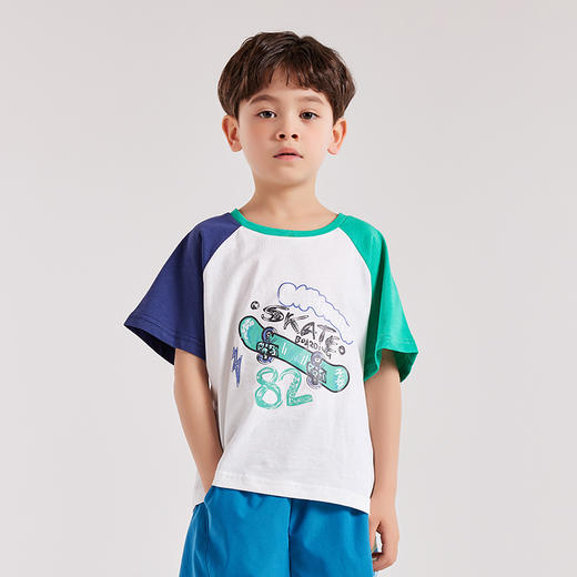 【多美乐】龙之涵 亲子款百棉双色短袖T恤 23年新款中大童纯棉短袖背心 婴幼儿A类标准 商品图7