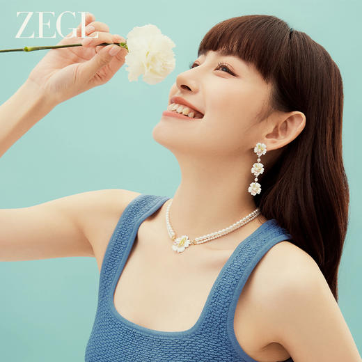 ZEGL设计师秘密花园系列长款花朵耳环女耳钉小众设计感高级耳饰品 商品图4