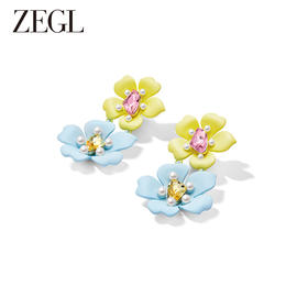 ZEGL设计师秘密花园系列花朵耳环女小众设计感高级耳钉夏天耳饰品