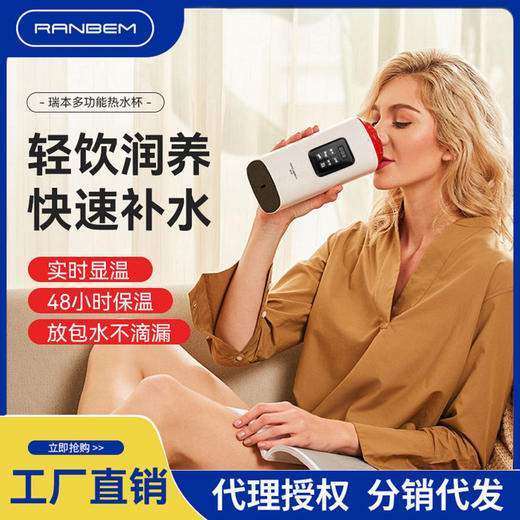 瑞本便携式烧水壶家用电热水杯小型办公室迷你旅行保温加热养生杯 商品图0