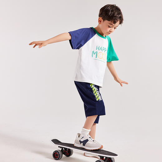 【多美乐】【吸湿排汗 速干】龙之涵 中大童吸湿排汗街潮七分短裤 23年夏季新款七分裤 婴幼儿A类标准 商品图4