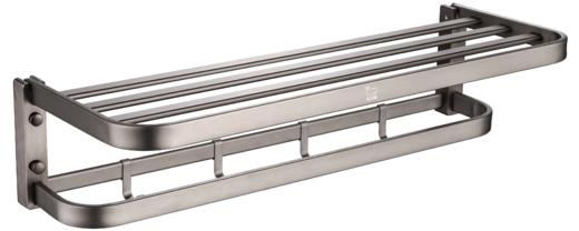 WGJ06Q/挂件套装/浴巾架+双杆+三角篮2+纸巾架+厕刷架/枪灰 商品图5