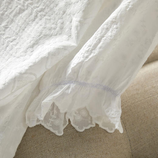 蕾丝花边领衬衫短袖夏季新款绣花彩扣宽松别致上衣MJ-3162 商品图3