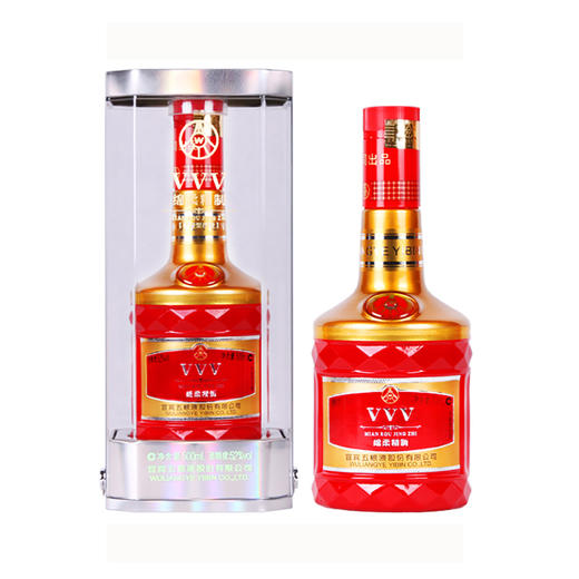 五粮VVV绵柔精制52度浓香型纯粮白酒 500mL/瓶 商品图0