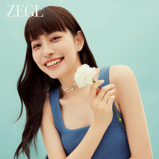 ZEGL设计师秘密花园系列山茶花人造珍珠项链女轻奢小众锁骨链颈链 商品图3