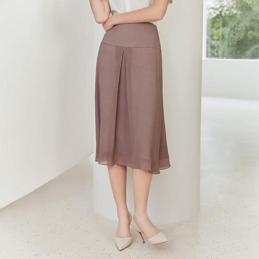 【桑蚕丝半裙】23年夏季新品女士100%桑蚕丝半身裙内搭衬布半裙 商品图1