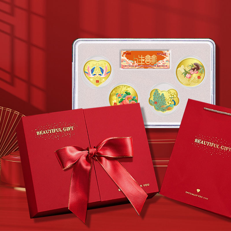 【吉祥文化】人生喜事系列异形彩色纪念章（礼盒装）