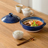 日本原装万古烧砂锅炖锅家用煲汤土锅煲仔饭单盖燃气用蓝釉蒸米饭 商品缩略图2
