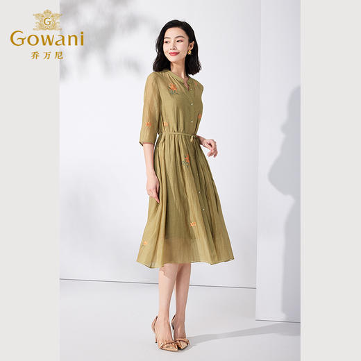 Gowani乔万尼2023夏季新品真丝连衣裙优雅气质设计款ET2E249403 商品图2