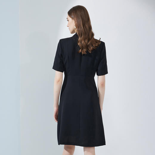 NF8E7斯尔丽瑟俪2023夏季新款设计感气质职业撞色压褶插片连衣裙 商品图1
