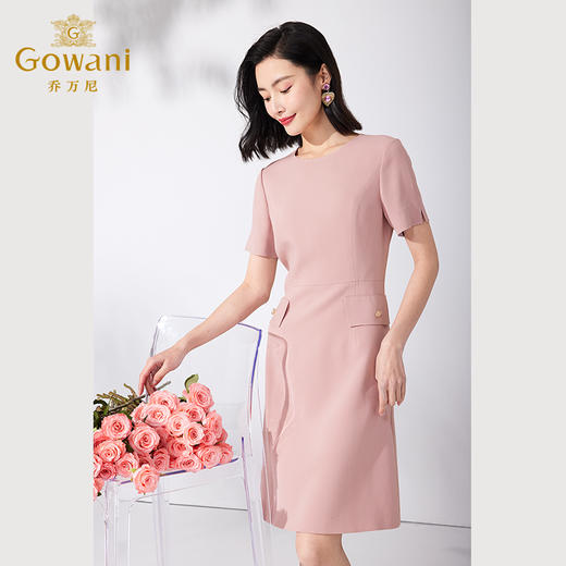 乔万尼夏连衣裙简约职场气质显瘦ET2E217 商品图3