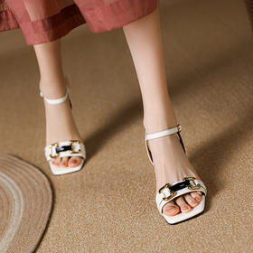 时尚百搭，配裙子一字带高跟凉鞋JZ215