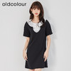 oldcolour2023夏季新款黑色气质设计感宽松短款连衣裙O24101430 商品缩略图0