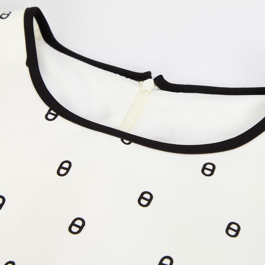 NF8P3斯尔丽瑟俪商场同款2023夏季新款提花波点撞色拼接连衣裙 商品图4