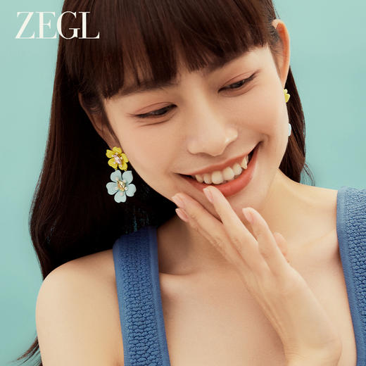 ZEGL设计师秘密花园系列花朵耳环女小众设计感高级耳钉夏天耳饰品 商品图3