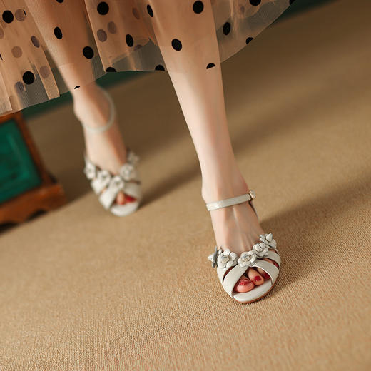 时尚减龄，花朵鱼嘴凉鞋BE-b7063 商品图8