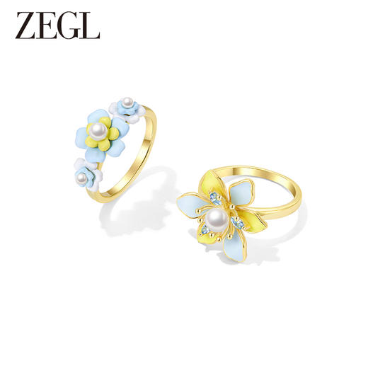 ZEGL设计师秘密花园系列花朵戒指女小众设计高级感指环时尚食指戒 商品图0