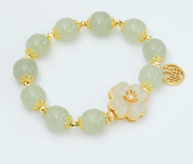 【宫里手串】幸福敲门和田玉手串