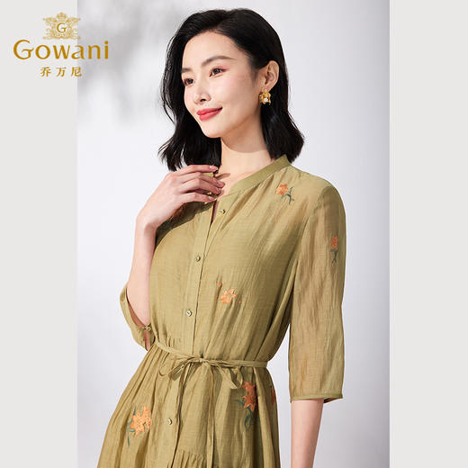 Gowani乔万尼2023夏季新品真丝连衣裙优雅气质设计款ET2E249403 商品图3