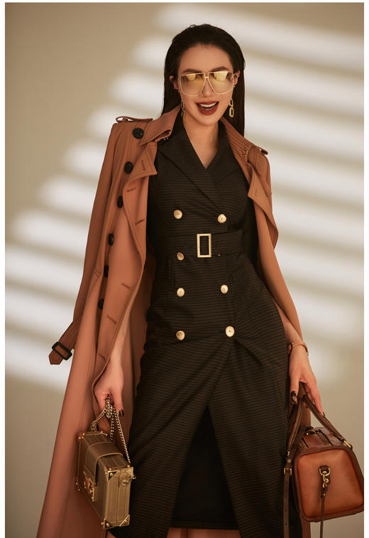 J9383889颈袖添香季OL长袖修身包臀气质职业装连衣裙女中长款J9383889 商品图4