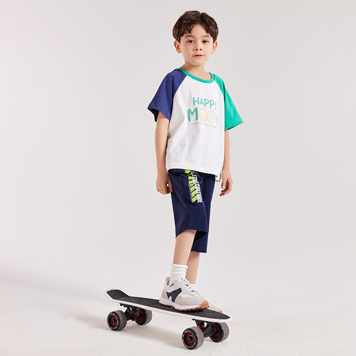 【多美乐】【吸湿排汗 速干】龙之涵 中大童吸湿排汗街潮七分短裤 23年夏季新款七分裤 婴幼儿A类标准 商品图5