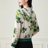 春夏小清新印花仿真丝短外套，女连帽宽松休闲开衫卫衣KQL-B43N8332 商品缩略图3
