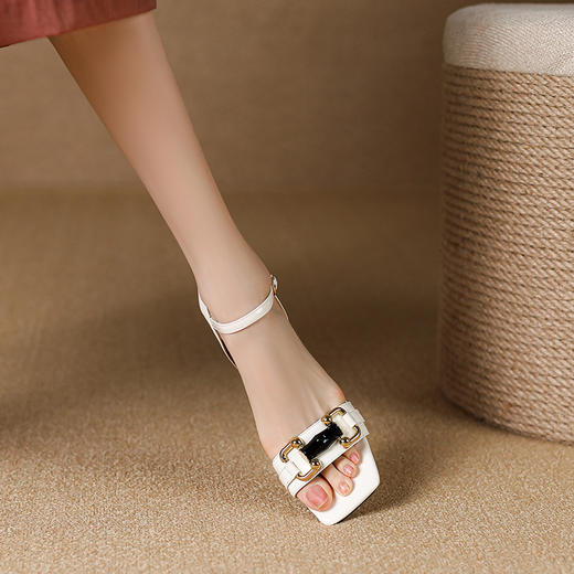 时尚百搭，配裙子一字带高跟凉鞋JZ215 商品图2