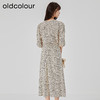 oldcolour2023夏季新款气质温柔V领收腰长款碎花连衣裙O24101410 商品缩略图4