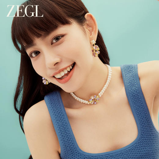 ZEGL设计师秘密花园系列花朵双层项链女轻奢高级感珍珠锁骨链颈链 商品图1