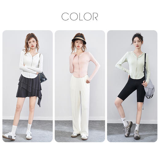 西遇白色冰丝防晒衣女新款户外防紫外线修身轻薄短款外套套D0031314 商品图5