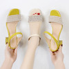 【舒适耐穿百搭！别致高跟拖鞋】鞋子市场货源凉拖女夏外穿洋气粗跟蚕丝凉拖鞋女 商品缩略图1
