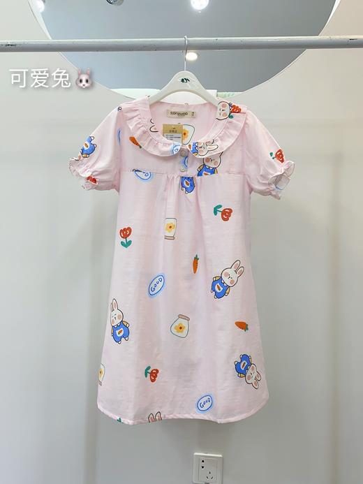 【断码清仓】女童夏日风情短袖睡裙100%全棉双层纱布婴儿棉纱越洗越软【孤品/瑕疵品/样品/清仓秒杀专拍链接 不支持退换 】 商品图5