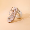 Safiya/索菲娅2023夏季新品仙女风水钻坡跟一字带休闲厚底凉鞋SF32115048 商品缩略图1