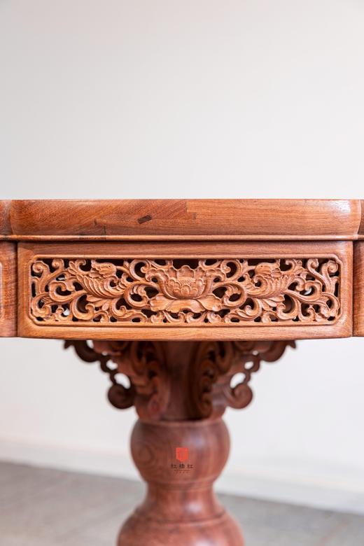 红桥红  家具严选  缅甸花梨（大果紫檀）【云石面108清式小圆桌】 商品图3