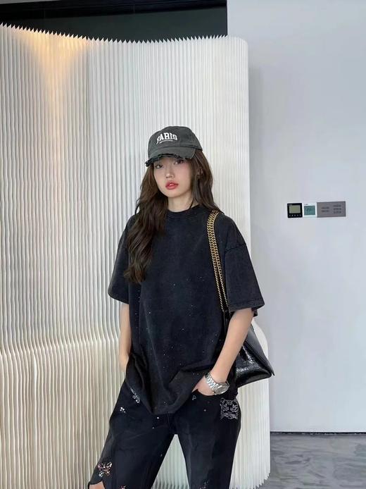 7000颗水钻巴黎世家 23ss 满天星满身烫钻短袖 商品图0